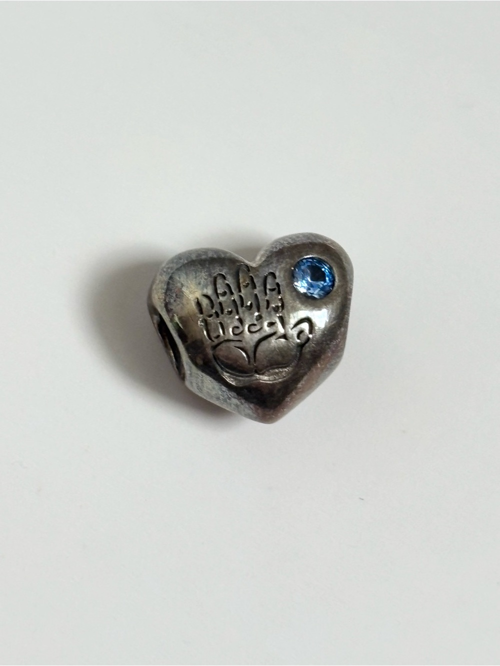 Pandora It’s a Boy Sterling Heart Charm with Blue Crystal Accent
